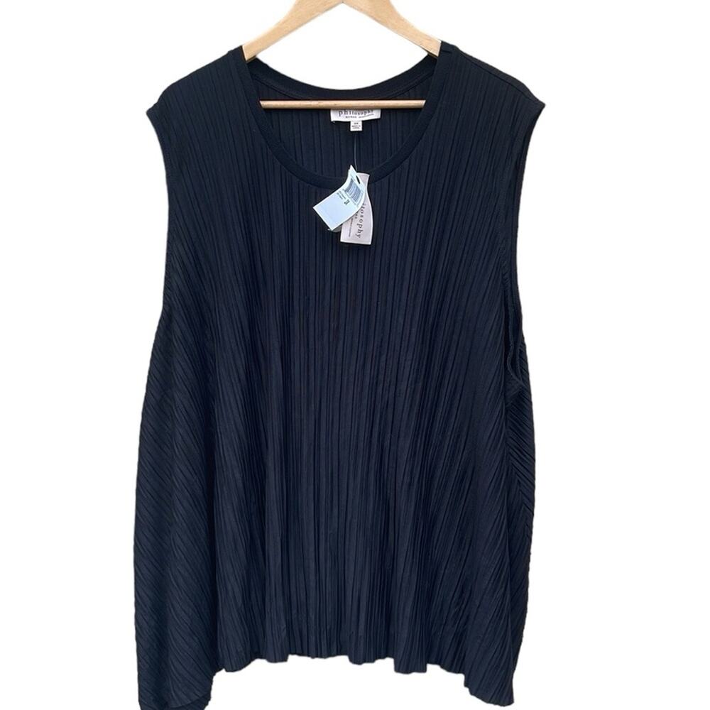 Philosophy black sleeveless blouse size 3X NEW